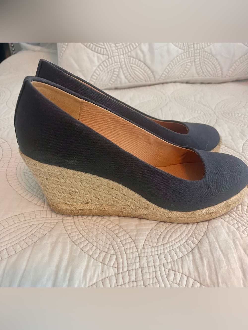 J. Crew Navy Espadrille Wedges - Picture 3 of 10